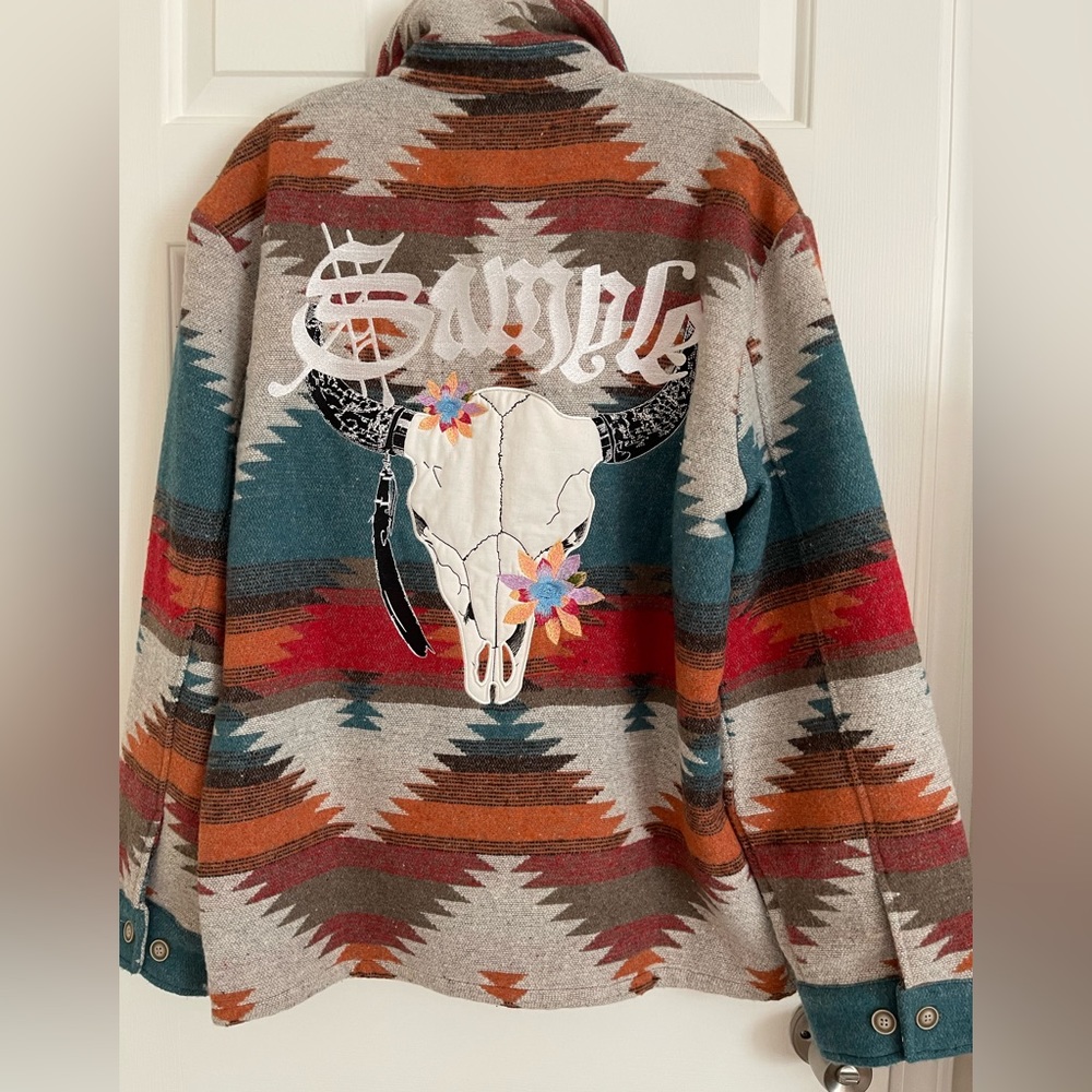 Sample Brand Flannel Lined Button Up Jacket Size … - image 1